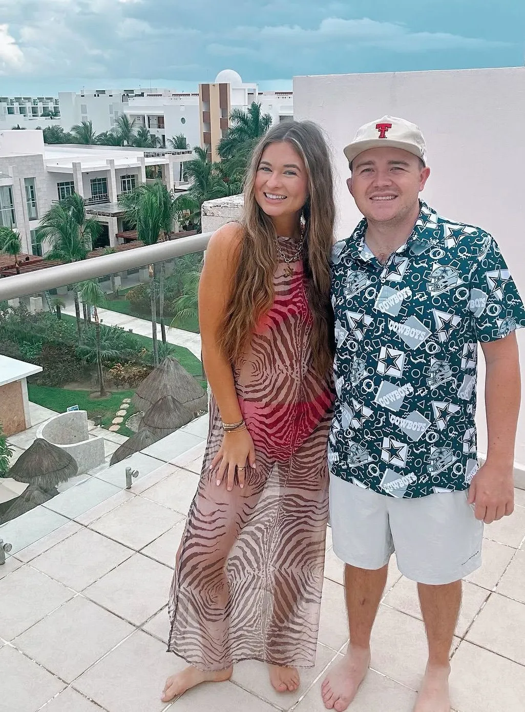 A honeymoon couple enjoying their stay at Excellence Playa Mujeres